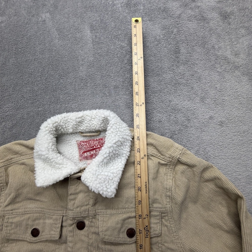 Brooklyn Clothing Jacket Mens Small Beige Bomber Corduroy Collared Lined Pockets - Picture 5 of 7